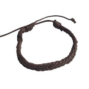 Braided Brown Cord Adjustable Bracelet Unisex Handmade Rope Accessory Durable